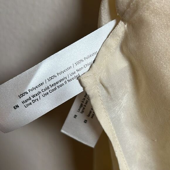 Band of the Free Cash Ivory Long Sleeve Satin Popover Blouse - Picture 6 of 7